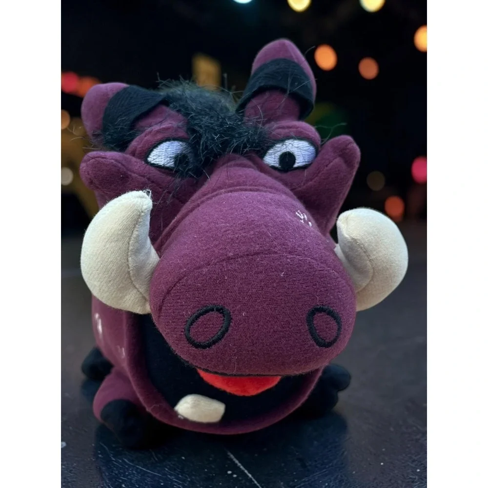 Disney Lion King Broadway Musical Pumbaa Plush Maroon Tribal Embroidered Warthog